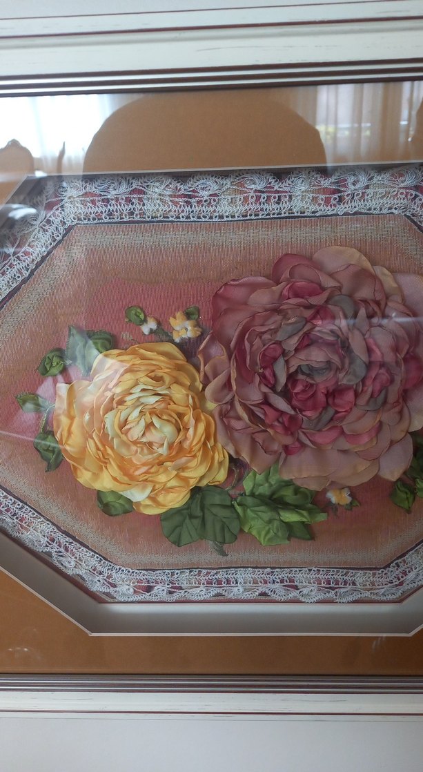 Bej Çerçevede Çiçek Desenli Tablo - Görsel 3