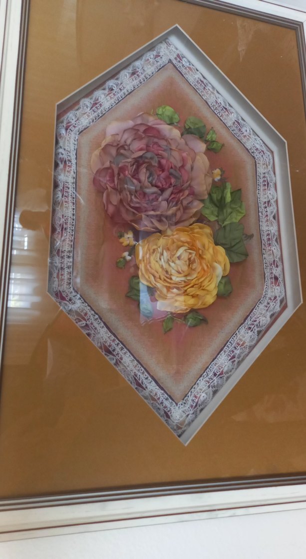 Bej Çerçevede Çiçek Desenli Tablo - Görsel 4