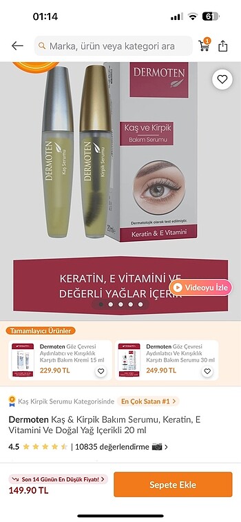 Beden Kaş kirpik yağı