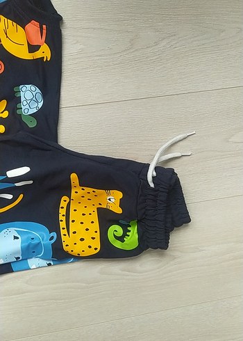 Beden Renkli Hayvan Desenli Polar Çocuk eşofman ı