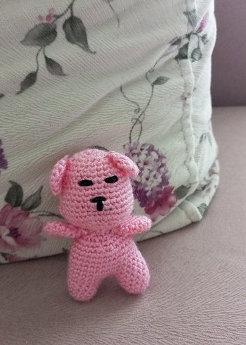 Renkli Yeşil Örgü Peluş Ayıcık - Görsel 2