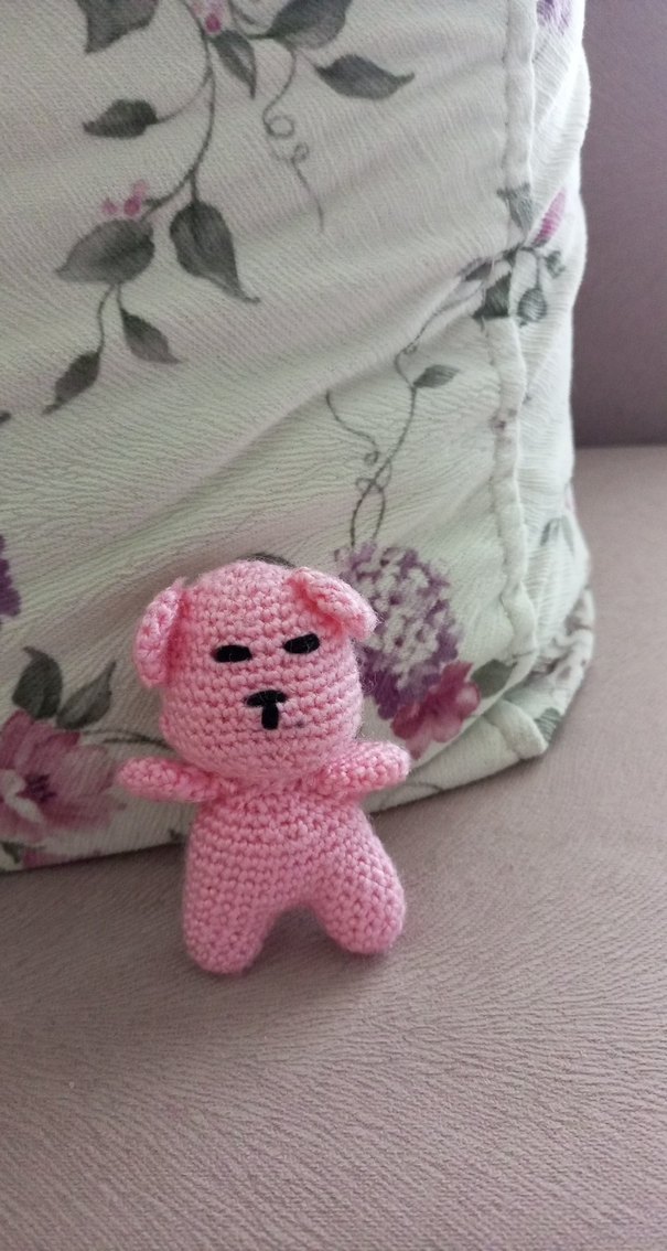 Renkli Yeşil Örgü Peluş Ayıcık - Görsel 2