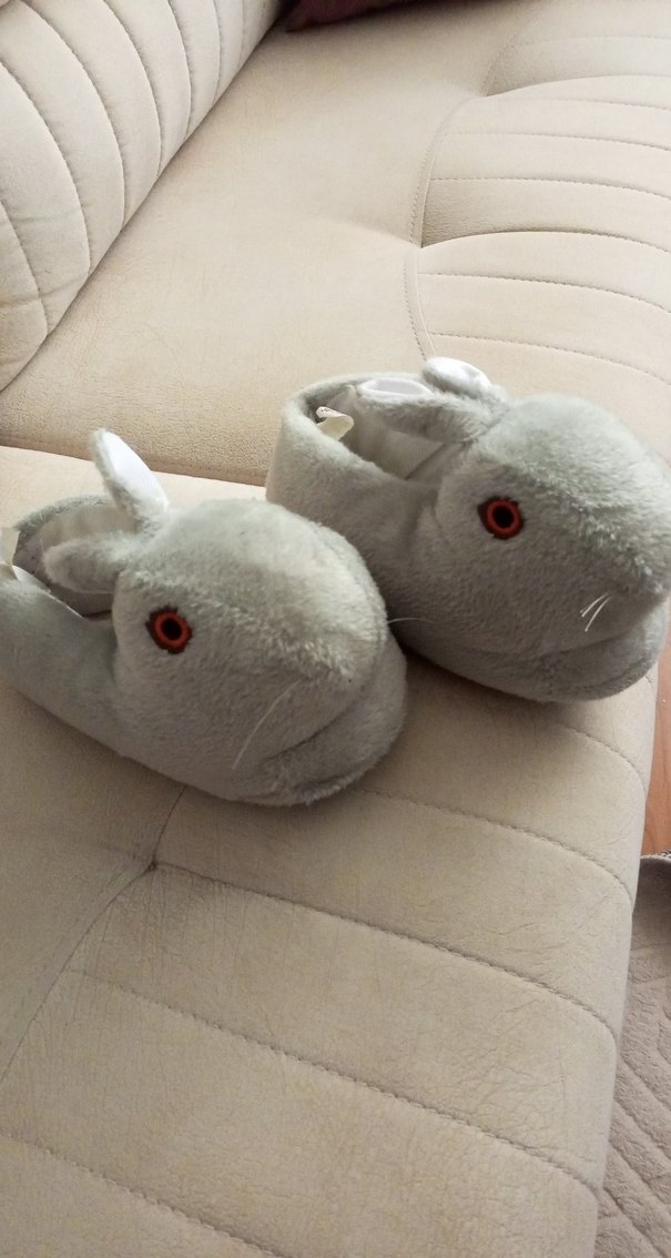 Kız Çocuk Gri Örgü Sıcak Ev Terliği - Görsel 2