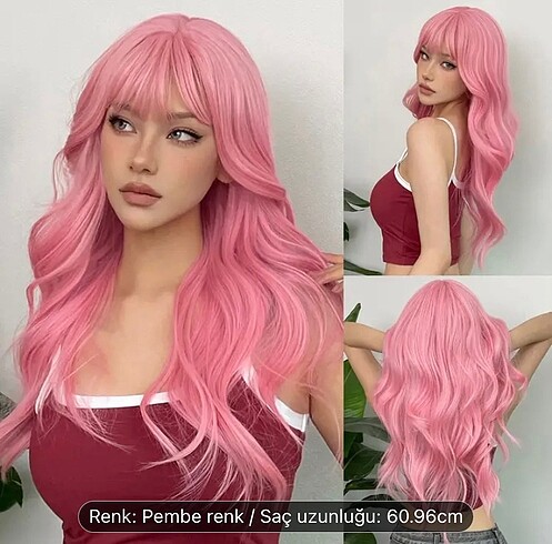 Sheinside Pembe kahküllü peruk