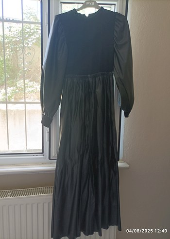 Uzun Kollu Siyah Gotik Uzun Elbise