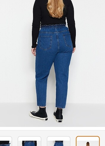 trendyol&milla curve yüksek bel beli lastikli mom jeans