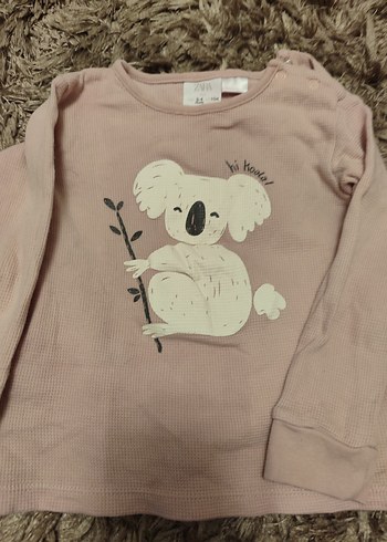 Kız Çocuk Pembe Uzun Kollu Triko Tişört - Görsel 2