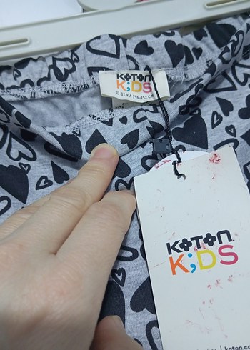 Koton Kids Gri Baskılı Kız Tayt - Görsel 4