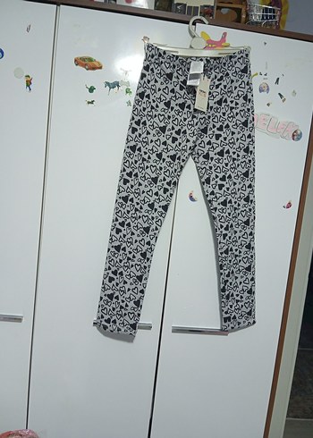 Koton Kids Gri Baskılı Kız Tayt - Görsel 2