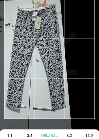 Koton Kids Gri Baskılı Kız Tayt - Görsel 3