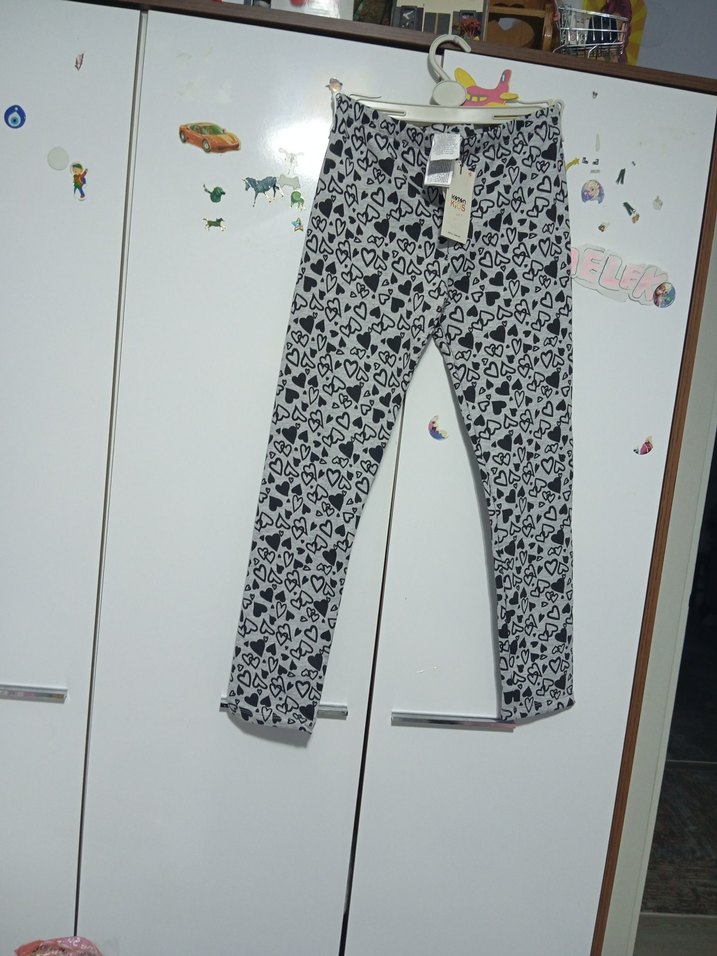 Koton Kids Gri Baskılı Kız Tayt - Görsel 2