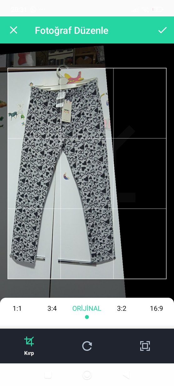 Koton Kids Gri Baskılı Kız Tayt - Görsel 3