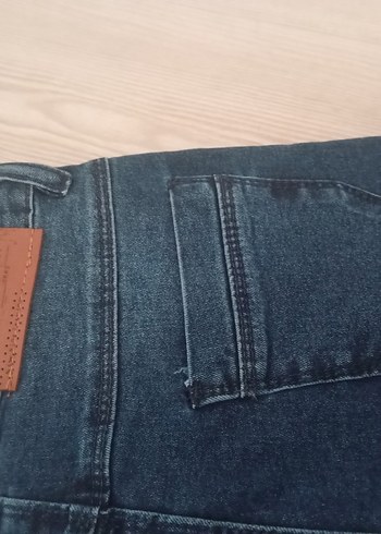 Kızlar için Mavi Payetli Nakışlı Denim Pantolon - Görsel 3