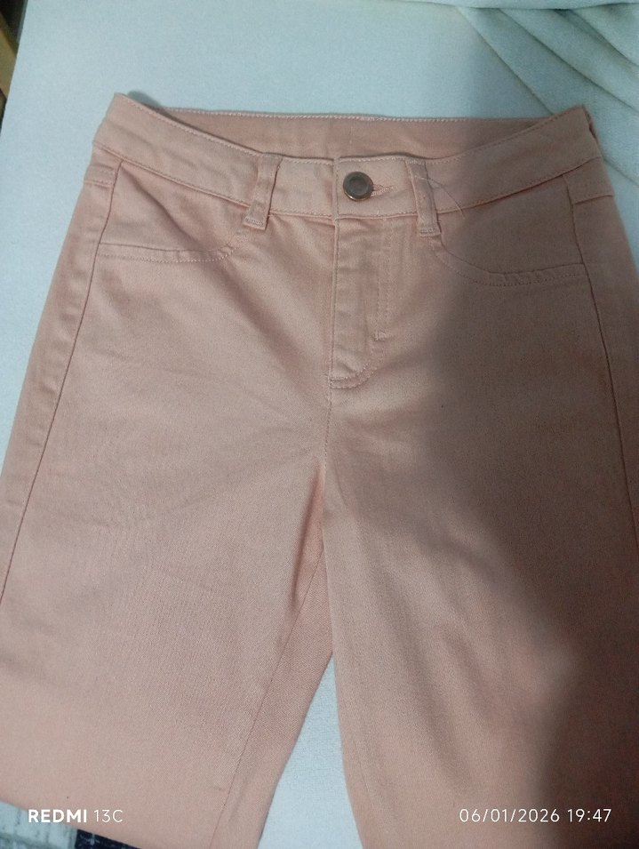 kız çocuk Kumaş Pantolon gül kurusu renginde yeni kullanılmadı - Görsel 3