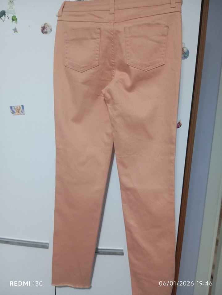 kız çocuk Kumaş Pantolon gül kurusu renginde yeni kullanılmadı - Görsel 2