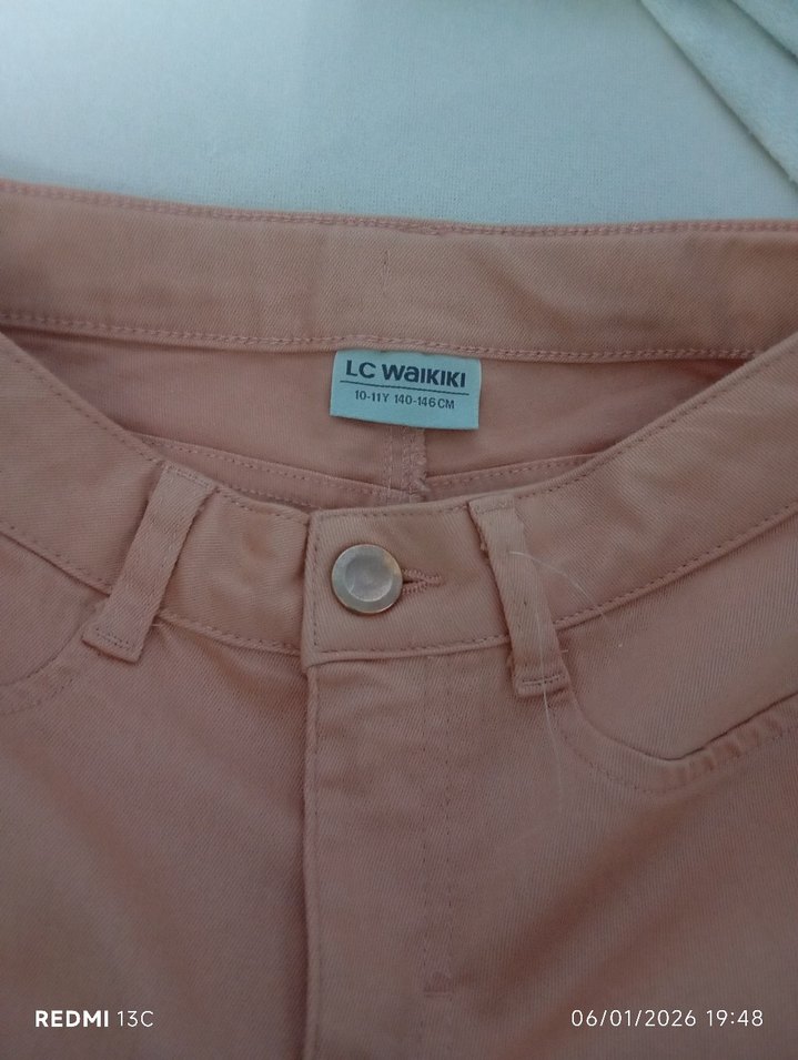 kız çocuk Kumaş Pantolon gül kurusu renginde yeni kullanılmadı - Görsel 5