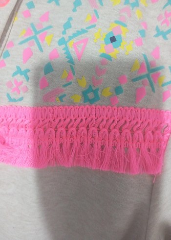 Kızlar için Nakışlı Pembe Bohem Hırka - Görsel 5