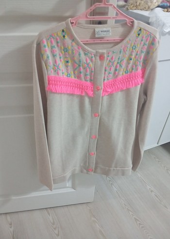 Kızlar için Nakışlı Pembe Bohem Hırka - Görsel 2