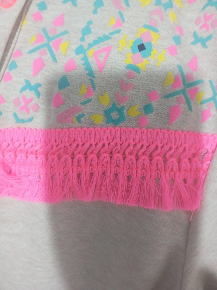 Kızlar için Nakışlı Pembe Bohem Hırka - Görsel 5