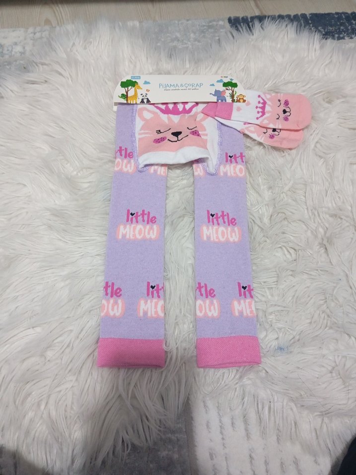 Mor Baskılı bebek külotlu ayrı çoraplı - Görsel 2