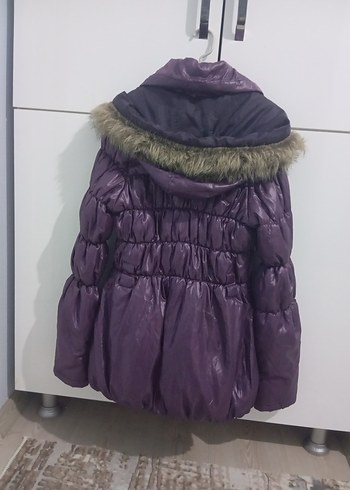 Kürklü Mor kız çocuk Kışlık Mont XSIDE - Görsel 3