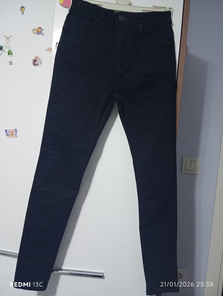 Siyah Midi Boy Kadın Kot Pantolon - Görsel 2