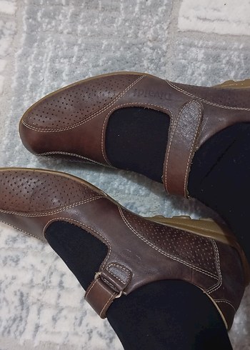 Kahverengi Deri Kadın Klasik Tokalı Ayakkabı - Görsel 7