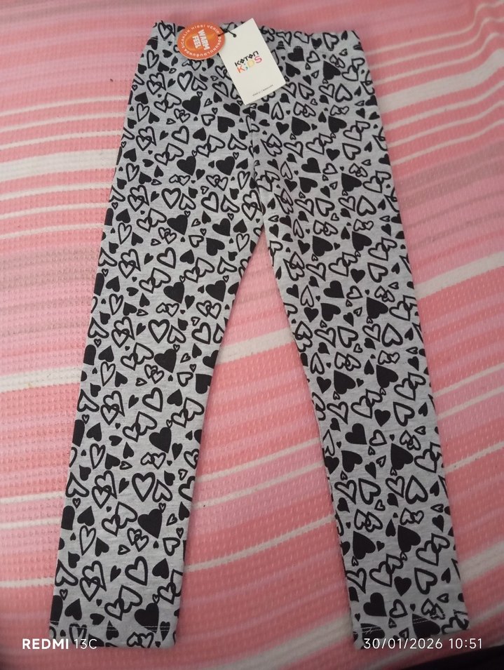 koton kidsKız Çocuk Gri Baskılı Tayt - Görsel 2