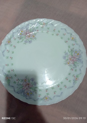 Pastel Pembe Desenli Yemek servisTabağı Seti - Görsel 4