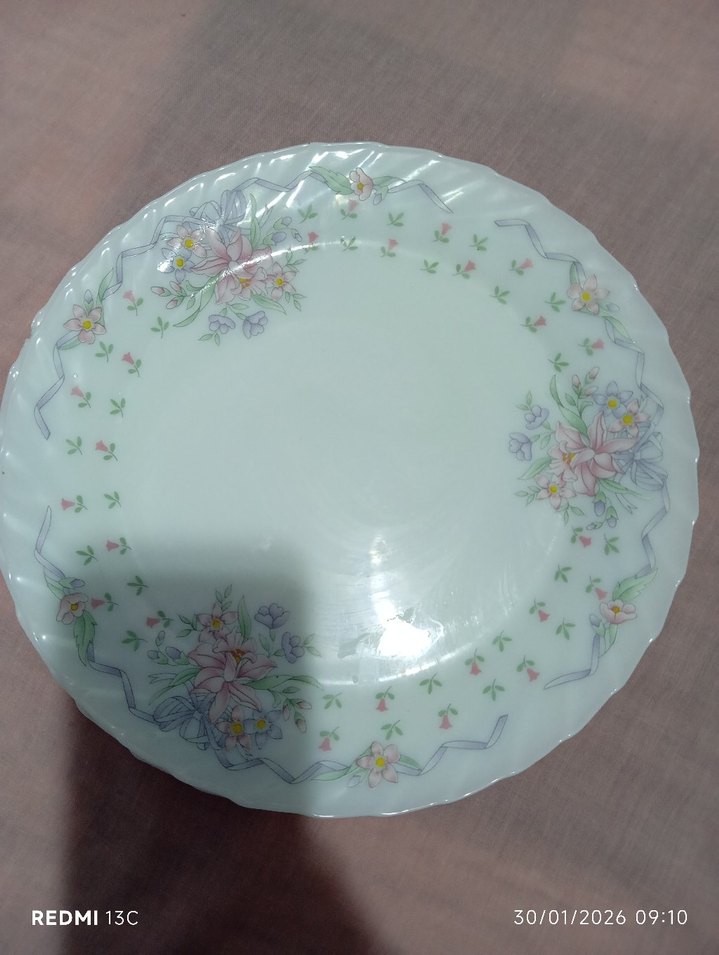 Pastel Pembe Desenli Yemek servisTabağı Seti - Görsel 4