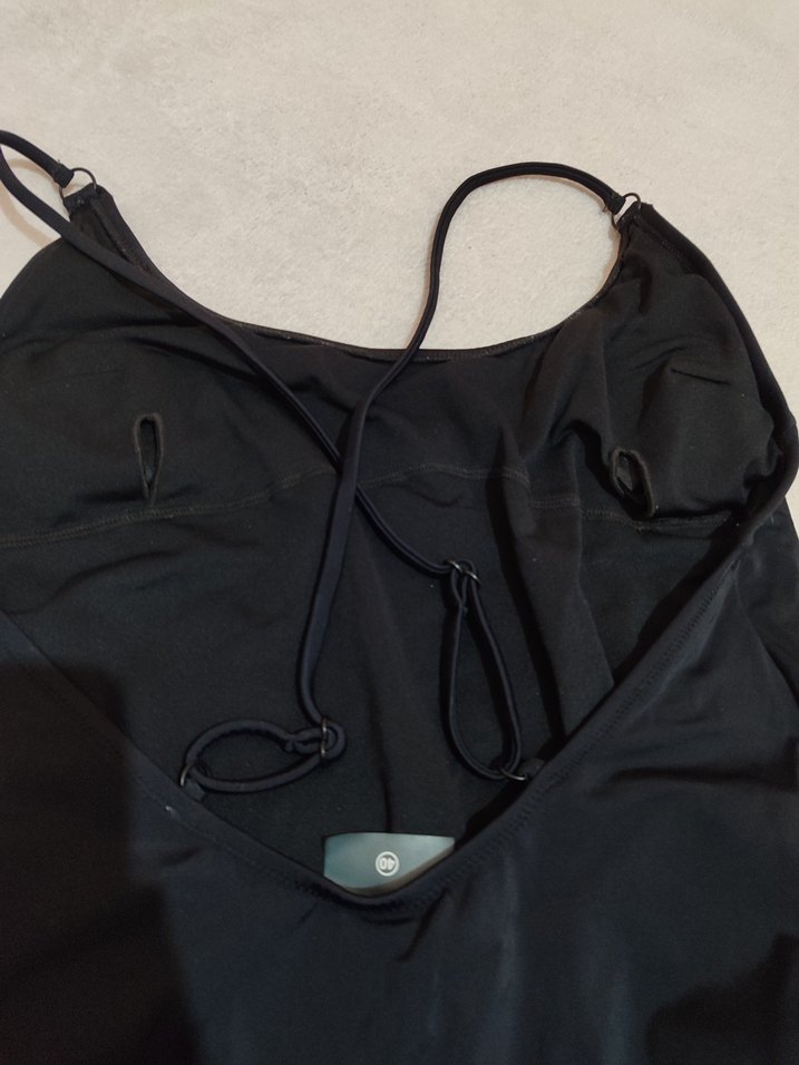 Siyah İnce Askılı Kadın Mayo - Görsel 2