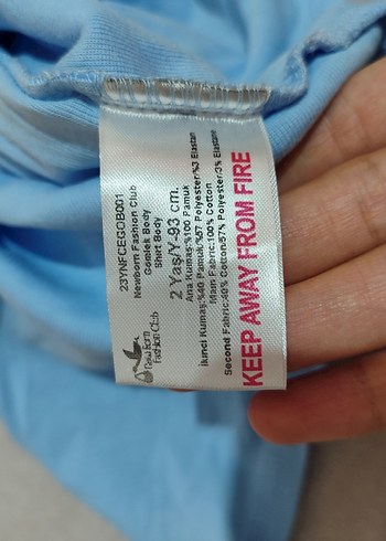 Düğmeli Mavi Kısa Kollu Bebek Body - Görsel 2