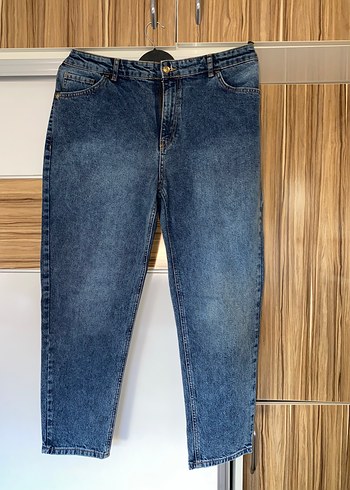 Kadın Gri Mavi Mom Jean