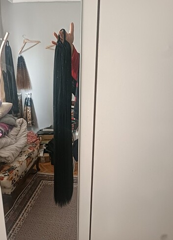 Beden siyah Renk PERUK 1 METRE AT KUYRUĞU