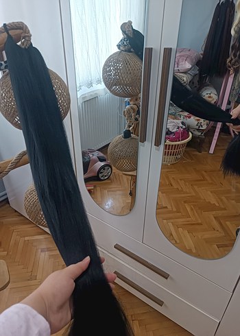 PERUK AT KUYRUĞU SİYAH 90 95 CM - Görsel 4