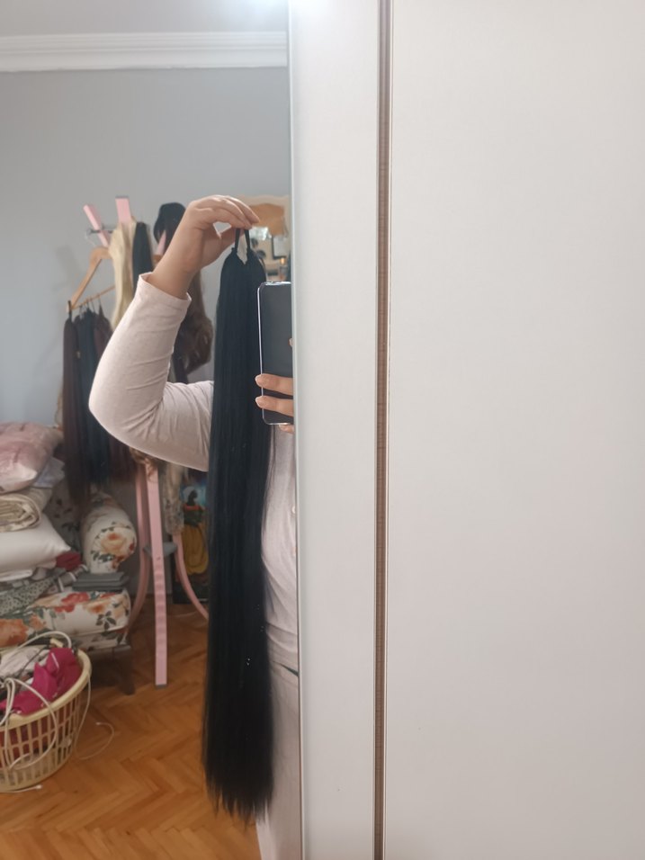 PERUK AT KUYRUĞU SİYAH 90 95 CM - Görsel 3