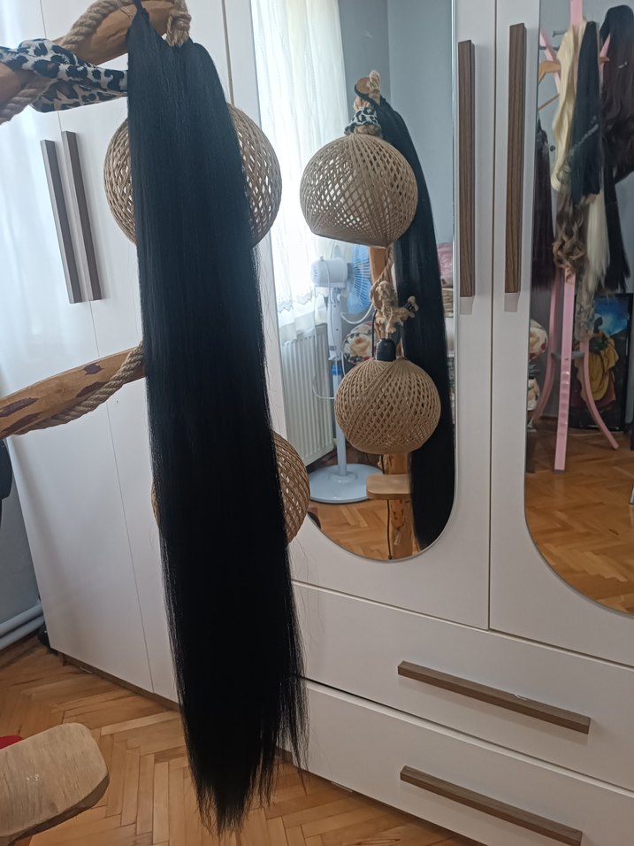 PERUK AT KUYRUĞU SİYAH 90 95 CM - Görsel 5