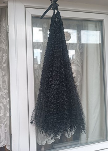 PERUK AFRO KIVIRCIK SİYAH AT KUYRUĞU - Görsel 4