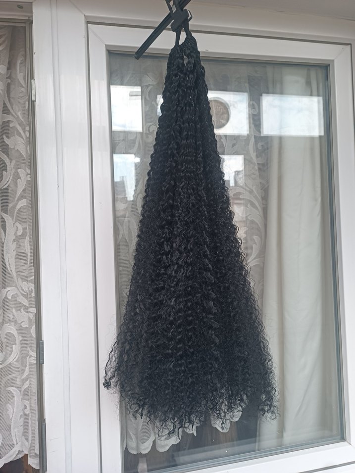 PERUK AFRO KIVIRCIK SİYAH AT KUYRUĞU - Görsel 4