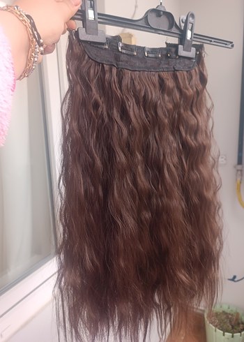 PERUK KAHVERENGİ YARIM AY SET - Görsel 6