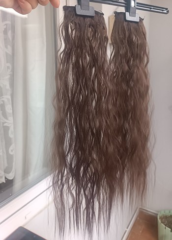 PERUK KAHVERENGİ YARIM AY SET - Görsel 5