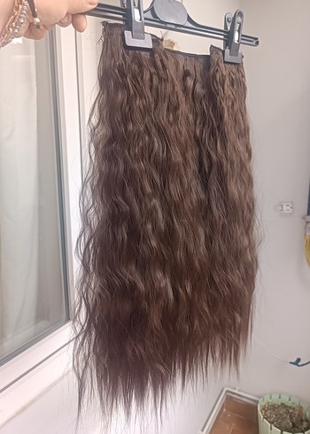 PERUK KAHVERENGİ YARIM AY SET - Görsel 4