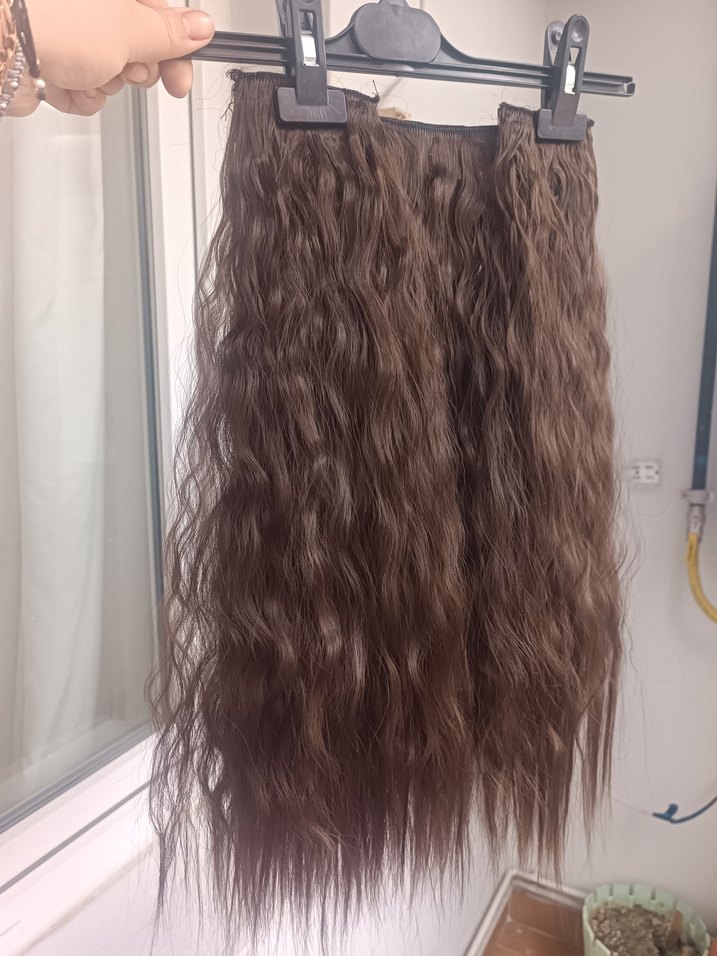 PERUK KAHVERENGİ YARIM AY SET - Görsel 3