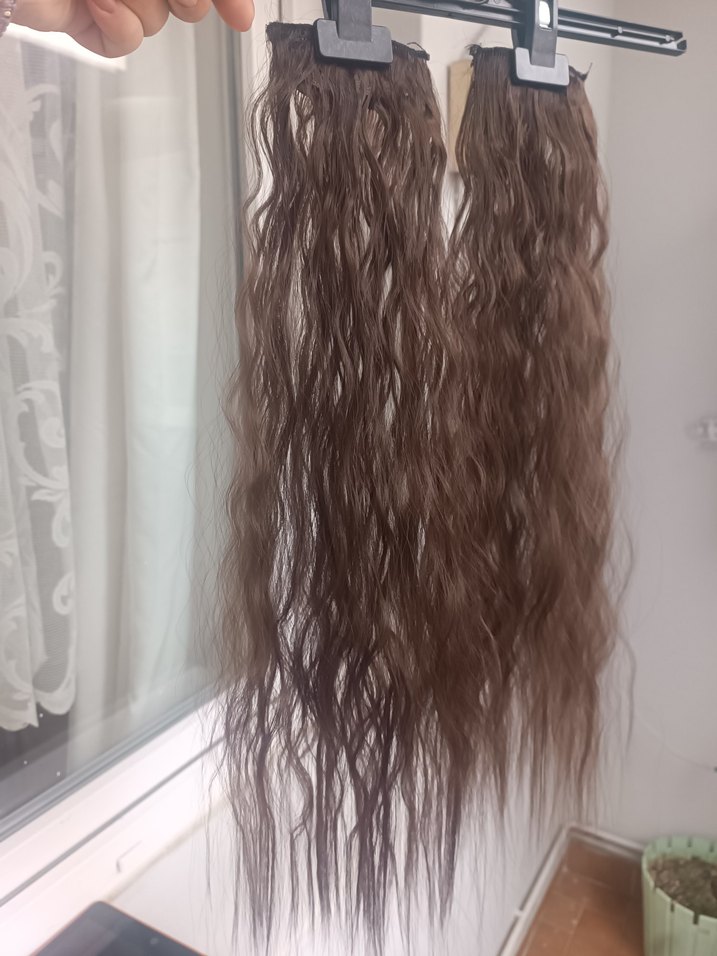 PERUK KAHVERENGİ YARIM AY SET - Görsel 5