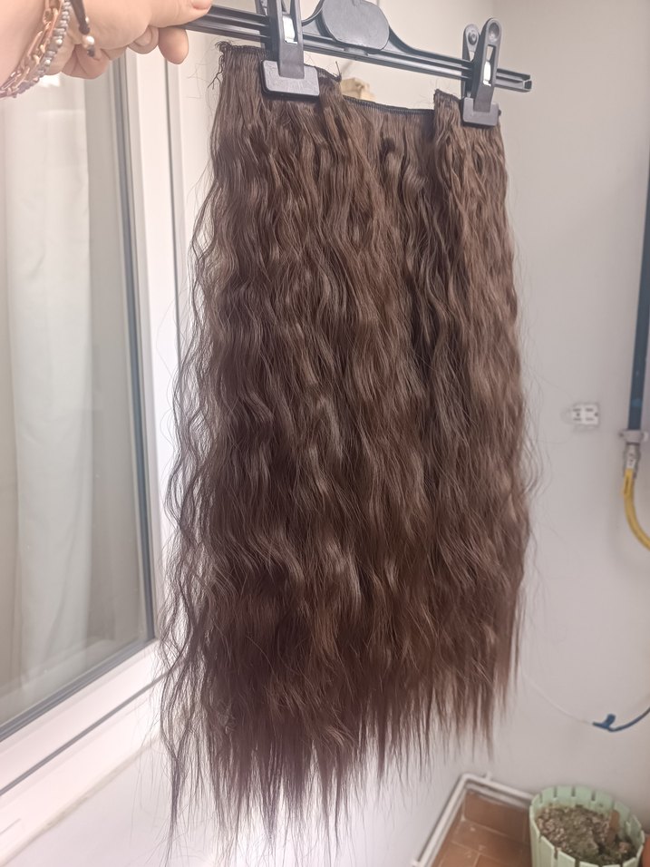 PERUK KAHVERENGİ YARIM AY SET - Görsel 4