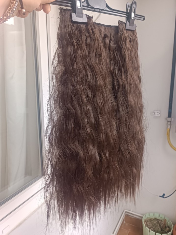 PERUK KAHVERENGİ YARIM AY SET - Görsel 2