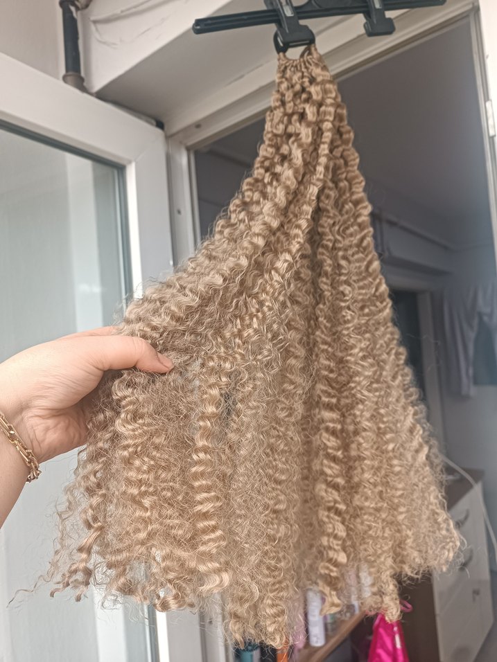 PERUK KIVIRCIK AFRO AT KUYRUĞU SARI - Görsel 5