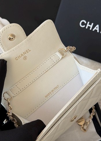 Chanel Beyaz Deri Zincir Detaylı Chanel Çanta | Gardrops