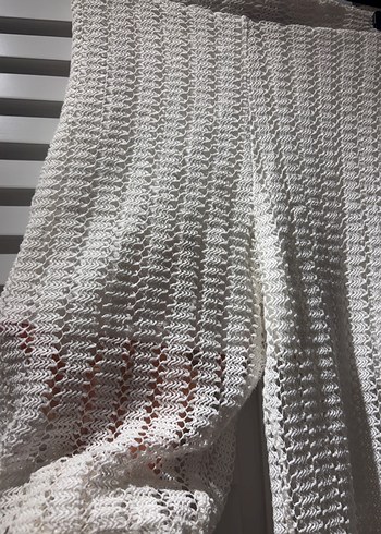 Beyaz Örgü Kadın Uzun Pantolon - Görsel 6