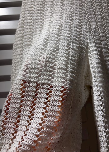 Beyaz Örgü Kadın Uzun Pantolon - Görsel 5